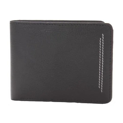 Rustic Leather Neo Stitch Mens Wallet Black