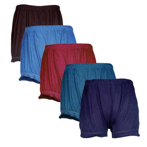 Skipper Girl's Pure Cotton Solid Color Bloomer & Drawer Kids Panties Combo -Pack of 5, Multicolor -5-6-Yrs