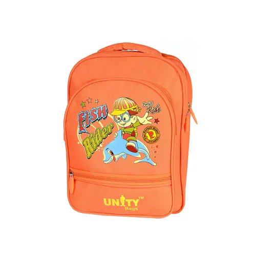 Unity Bags Cartoon Print Kids School Bag for Boys / Girls- Orange