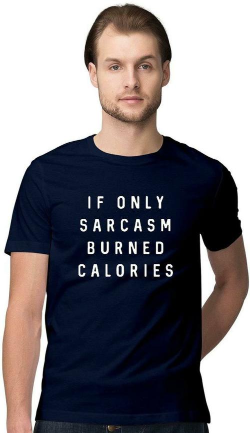 Dhaga - THE PURITY OF HERITAGE Men Navy Blue Printed Cotton Blend T-Shirt