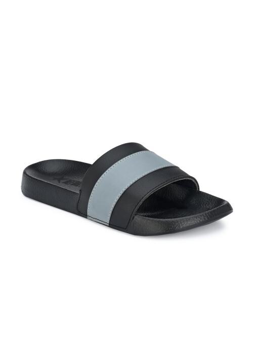Refoam Black Rubber Slip On Slippers/Flip-Flop For Men's