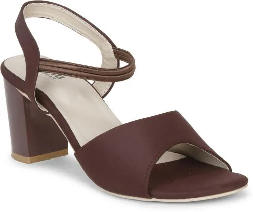 DYMO's Trendy & Comfortable Brown Heel Sandals For Women