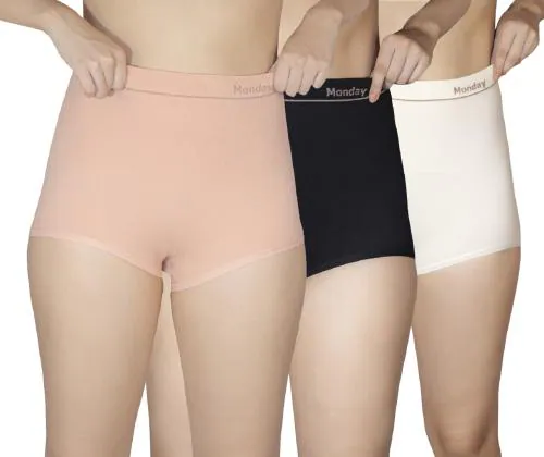 Ceska Women’s Underwear Cotton Lace Panties for Women, Soft Ladies Lace Trim Underwear, Hipster, Briefs, Mid Waist Bikini Panty (Multicolor)- 30