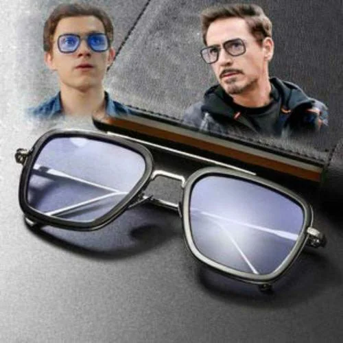 JANIFAOUL Transparent Metal Tony Stark Iron Man Avengers Infinity War Endgame Sunglasses