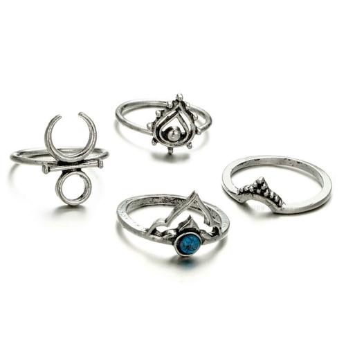 Young & Forever Mothers Day Gifts Boho Gypsy Vintage Retro Style Antique Silver Carved Midi Rings For Girls Stylish Set Of 4