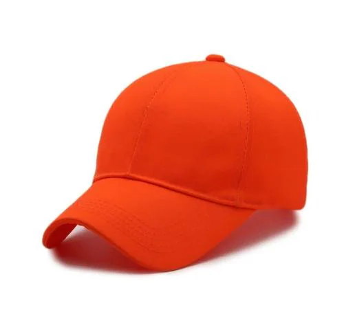 Mr. Cap Baseball Cotton Plain Adjustable caps for Men and Women (Caps-Orange)