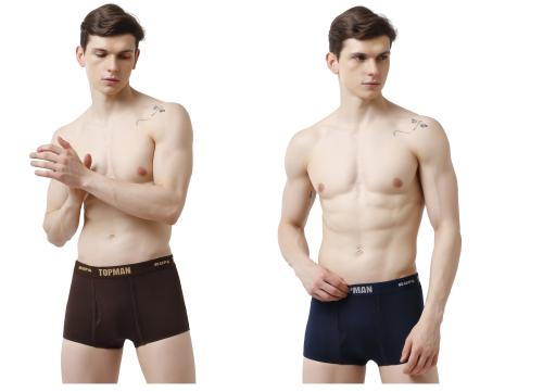 Rupa Topman Men Multicolor Solid 100% Cotton Pack of 2 Mini OE Trunks