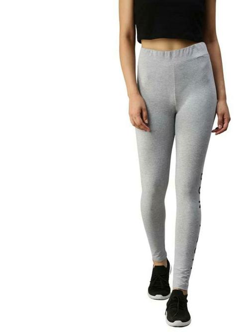 De Moza Women Grey Solid Cotton Leggings S JioMart