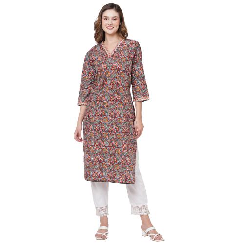 GIA Kalamkari Kurtis - Cambric Cotton-L