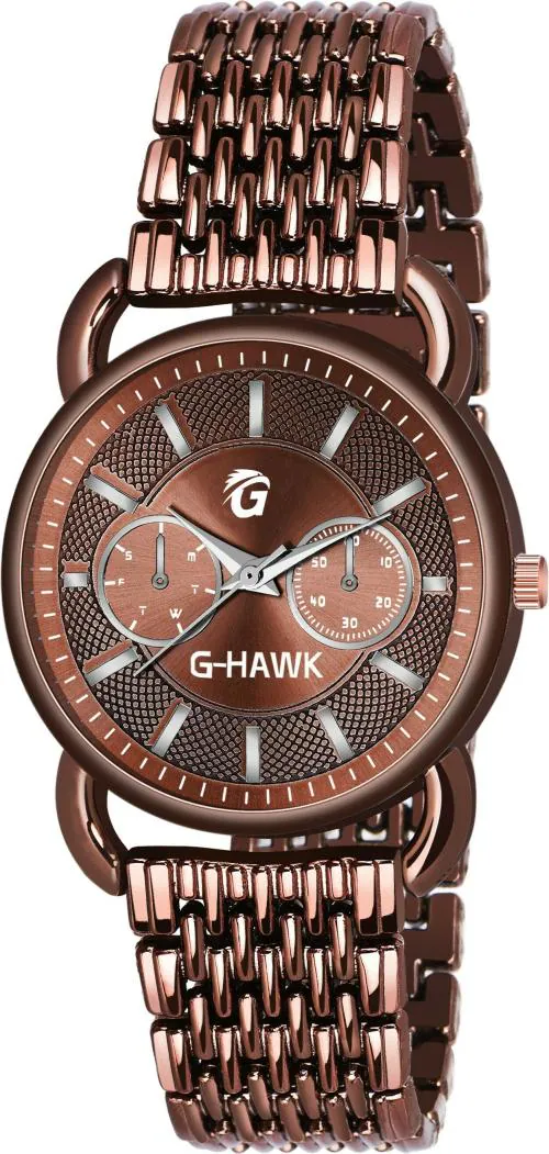 G-HAWK KESIO CEMI FIRST COPY LUXURY WATCHES Analog Brown Dial Brown Strap Watch for Girls