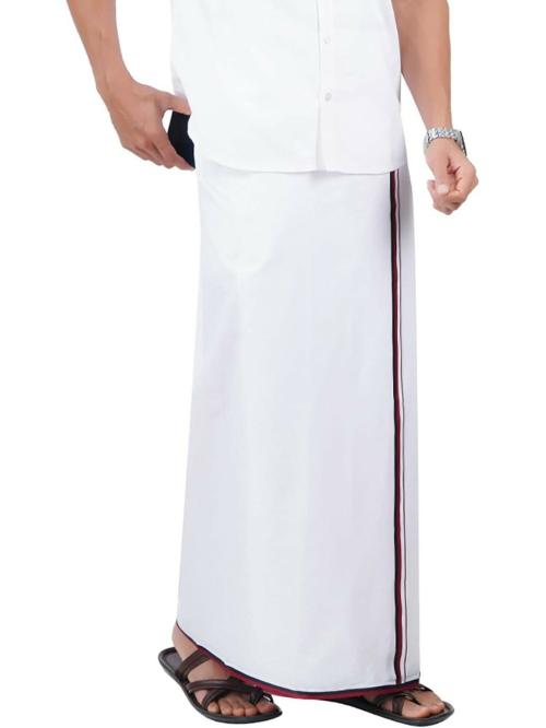 PRAKASAM COTTON COTTON Mens Super Soft Fabric suprem Quality celebrities flexible size (adjustable) welcro pocket Dhoti/Political Party Dhoti/Ministers Dhoti