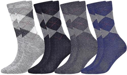 TENDSY Men's Mid-Calf/Crew Woolen Cotton Formal Winter Wear Socks (Pack of 4 Pairs, Free Size, Multicolor)