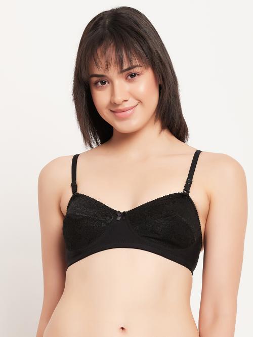 Clovia Non-Padded Non-Wired Full Cup Multiway Balconette Bra in Black - Cotton