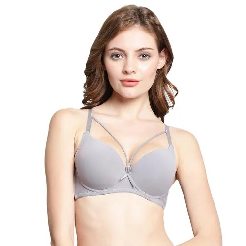 PrettyCat 34B Solid Polyester Blend Push-Up Bra For Women(PC-BR-7013)