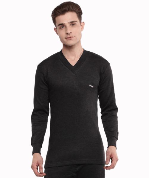 DOLLAR Men Black Solid Fleece Thermal Vests