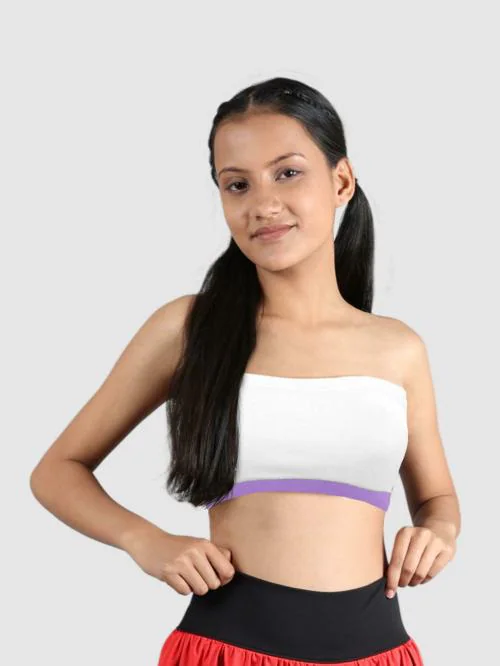 Dchica White Strapless Bralette For Girls