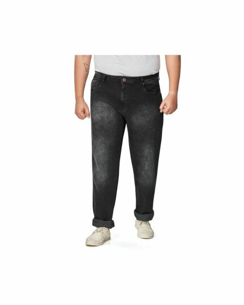 REELIZE - Men's Cotton Pant | Slim fit, Regular Jeans | Full Length | Faded Light Black | Ideal for Casual/Party/Office wear | Pack of 1 | Size 44 | Plus Size
