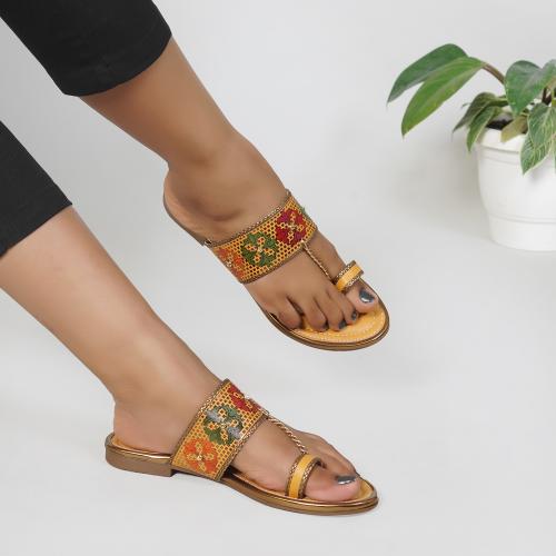JM LOOKS Women's Ethnic Flats Sandals & Silpper for Women and Girl
