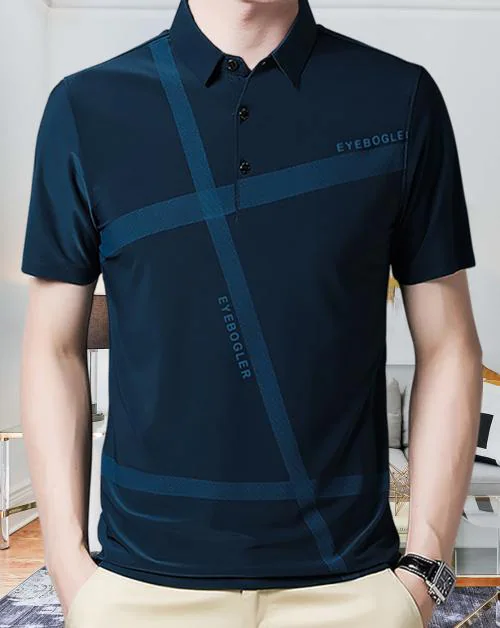 EYEBOGLER Mens Collar Neck Regular Fit Half Sleeve Sleeve T-Shirt