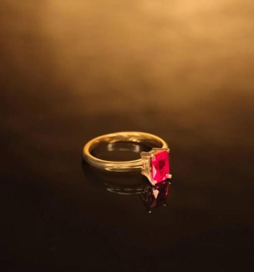 Chopra Gems & Jewellery Brass Natural Ruby Stone Ring (Men and Women) - Free Size (RuBy_Ring_Ck36)