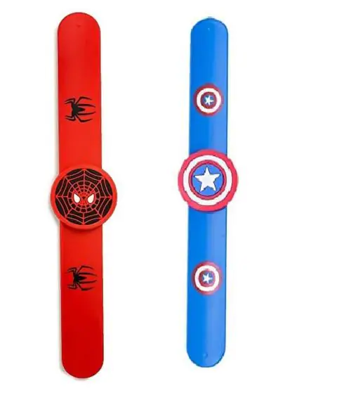Jellify Set of 2 Slap band Captain with Spider man Silicone Wristbands Favors bracelet for girls/Boys
