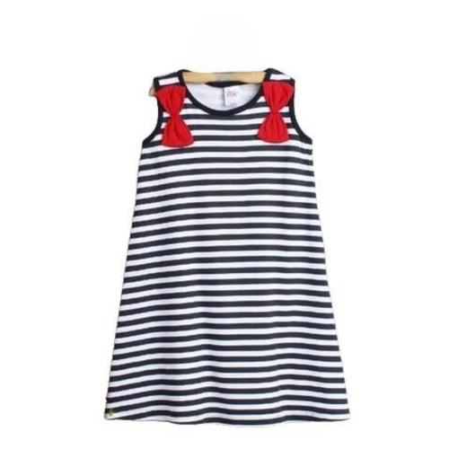 Whaou! Girls Strip Print Dress | 3 Years to 14 Years | Girls Dress | Girls Top | Girls t tshirt | A line dress | Long Dress | Dresses | Cotton | Daily Wear | Kids Wear | Kids Girl Dress