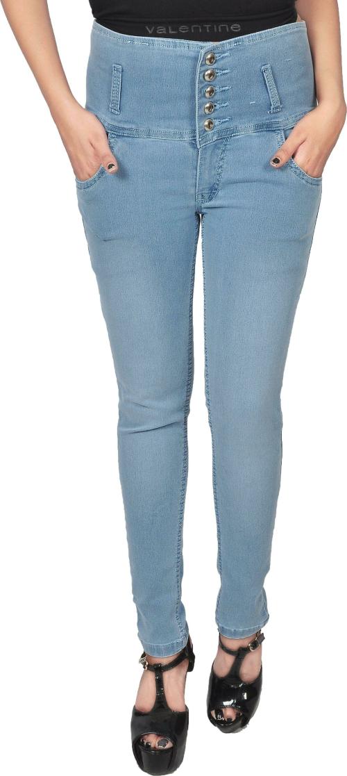 Nifty Women Light Blue Solid Denim Jeans