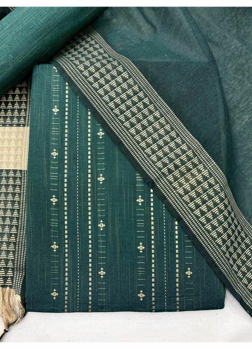 KVSFAB Women's Green Pure South Cotton Woven Unstitched Dress Material