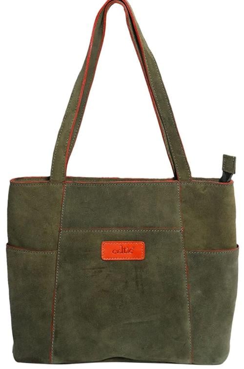 Celtic Green Leather Party Bag