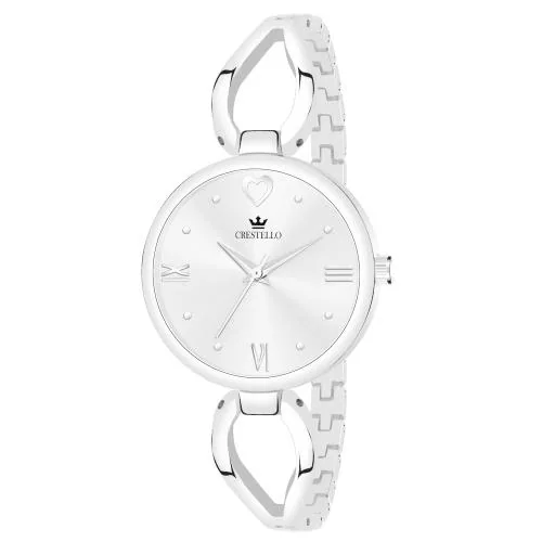 Buy CRESTELLO Silver Plated Bracelet Analog Wrist Watch For Women Online at Best Prices in India