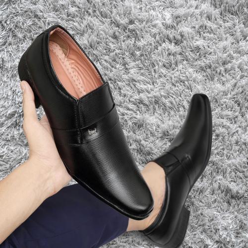 i addicted Formal Black Synthetic Leather Slip-on Shoes For MenUK 9
