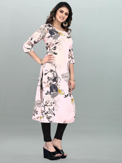 VHCK ENTERPRISE Women Multicolor Printed Crepe Straight Kurta