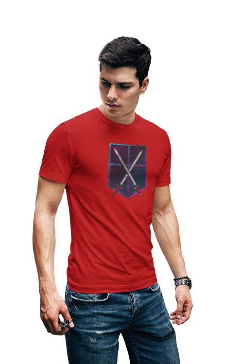 Red - Large Training Corps AOT Attack On Titan T shirt For Men TeesTheDay