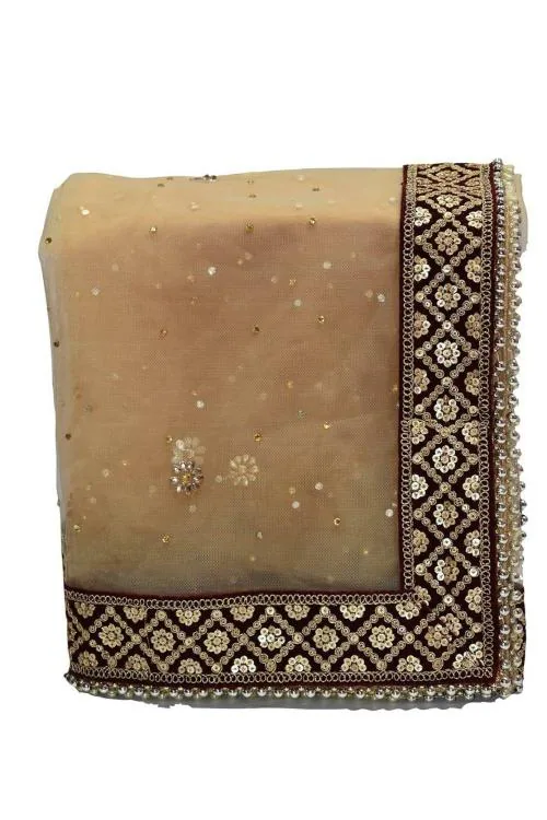 Wedding & Bridal Dupatta Store Women Golden Embroidered Dupatta