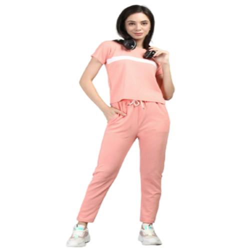 Andaria Fashion Hub Stylish Sports Use Tracksuit Girls Women's Yoga Track Suit Pants (Pink-M)