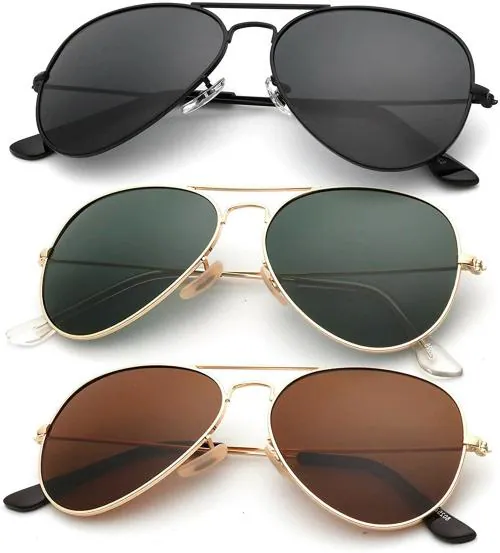 Davidson UV Protection Aviator Multicolor Sunglasses (Men And Women) (Pack Of 3)