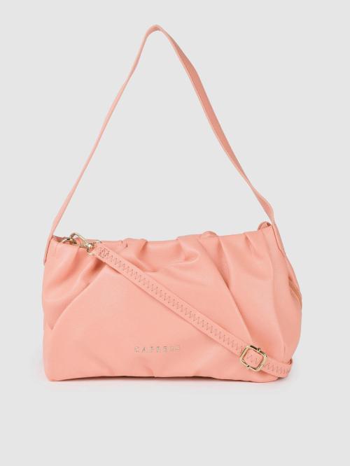 Caprese Pink Synthetic Leather Structured Women Shoulder Bag