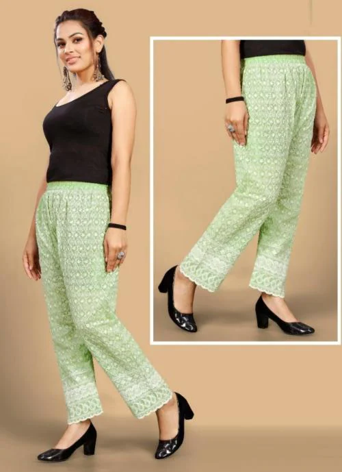 ALAXENDER Women Leg Palazzo Pants, Dress Pants for Women, Work Pants For Office. (MINT GREEN)