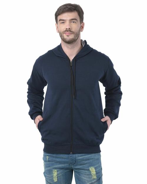 Ben Martin Men's Hooded Sweatshirt Full Sleeve Cotton Polyester Sweat Shirt Navy Blue
