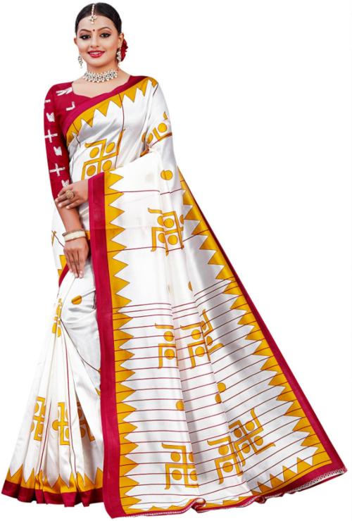 Divyanka Women Yellow Solid Art Silk Banarasi Saree (Ar-Swastik-Yellow)