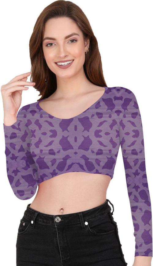The Blazze Women Violet Poly Cotton Blouse, Extra Large