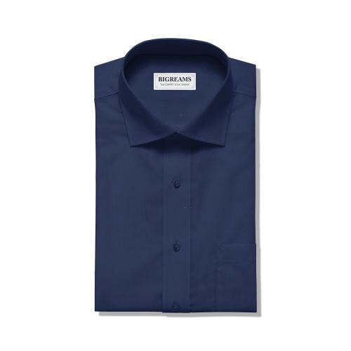 BIGREAMS.COM Unstitched 100% Pure Premium Fine Dark Blue Linen Shirt Fabric For Formal Wear Men - 58