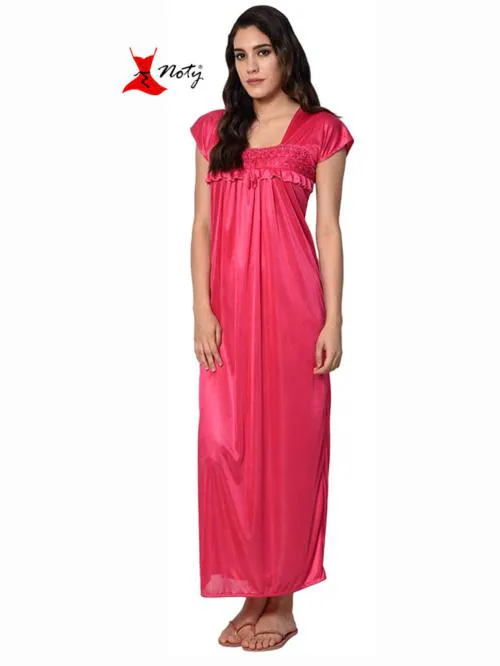 Buy Noty Women's Nighty/Maxi/Gown/Nightdress/Nightwear Satin Fabric