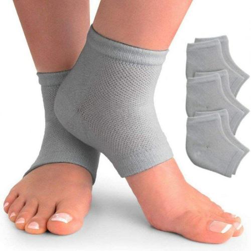 DJ FINDER Crack Cotton Foot Protector Moisturizing Socks with Spa Gel ,Heel Pain Relief Silicone Gel Pad Heel Protector Socks with Spa Botanical for Men and Women Cotton Socks -Multicolour