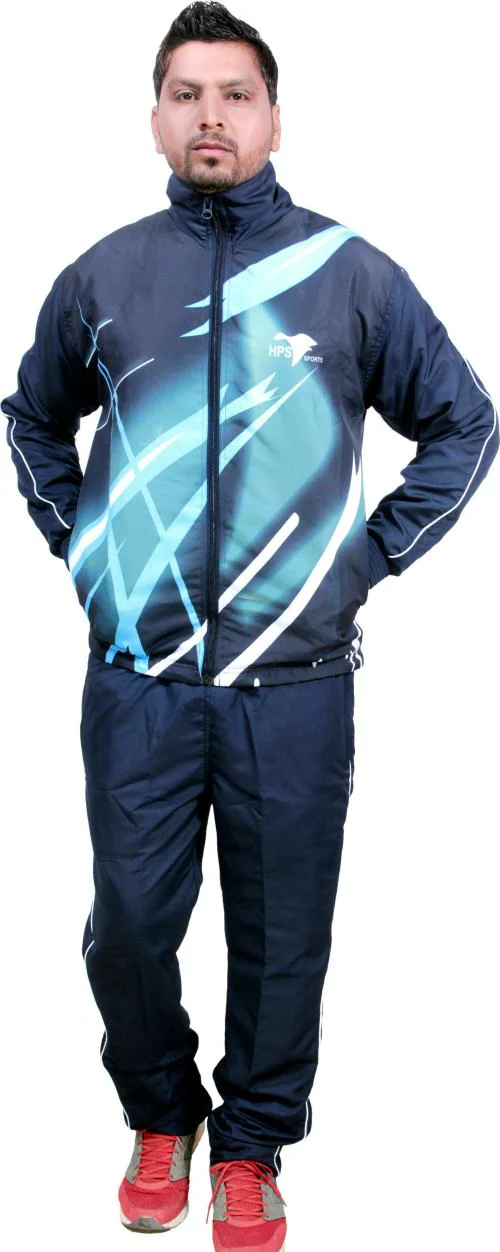 HPS Sports Unisex Multicolor Cotton Blend Self Design Tracksuit (L)