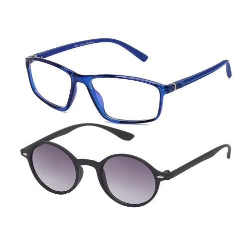 Vast TR90 Spring Action Wrap Around Unisex Sports Spectacle Frame & Sunglasses For Men, Women, Boys, Girls (Computer Glasses) (7709)