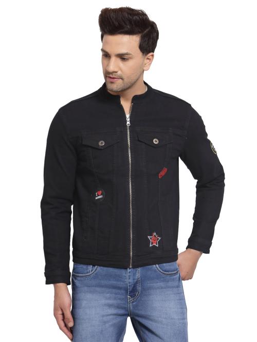 Style Quotient Men Black Denim Jacket