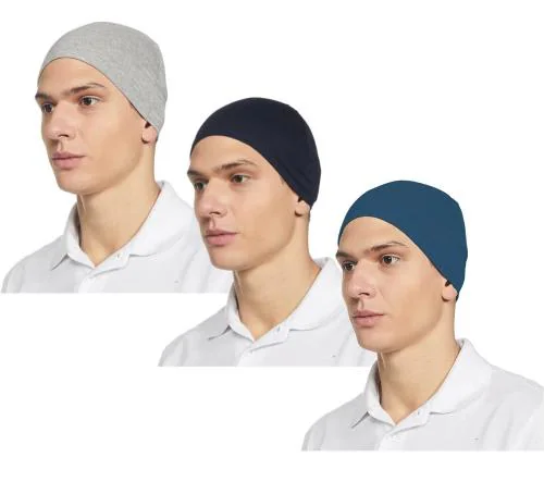 ONCH Mens Cotton Helmet Skull Cap Multicolor Combo (Pack of 3)