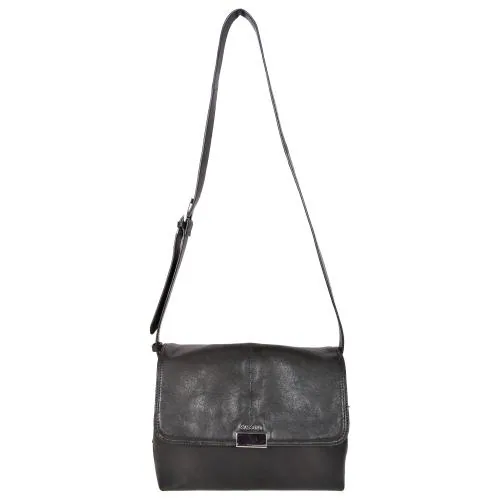 Sassora Genuine Leather Medium Black Classic Women Sling Bag
