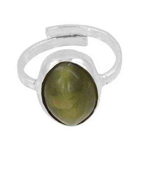 Ceylonmine Cats eye Ring with natural and Lab certified stone Cat's Eye Silver Plated Ring